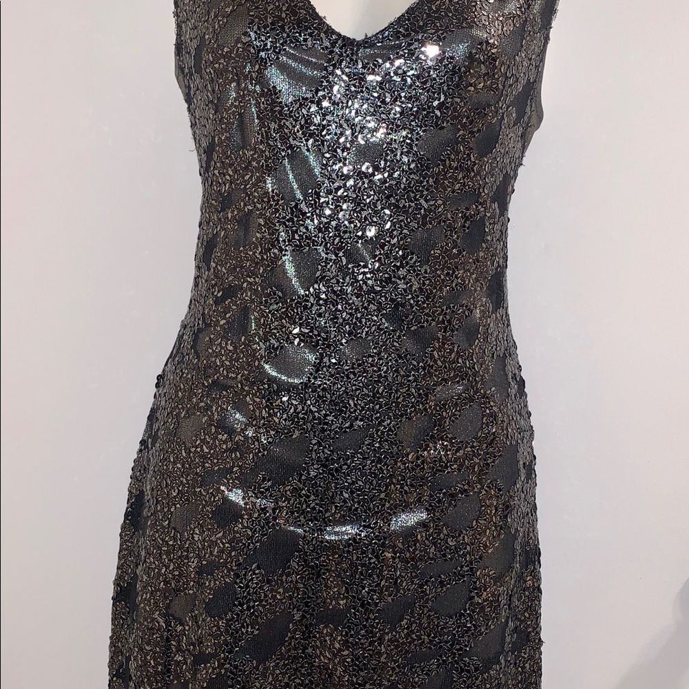 Express Size Medium Stretch Mini Sequence Dress - image 2